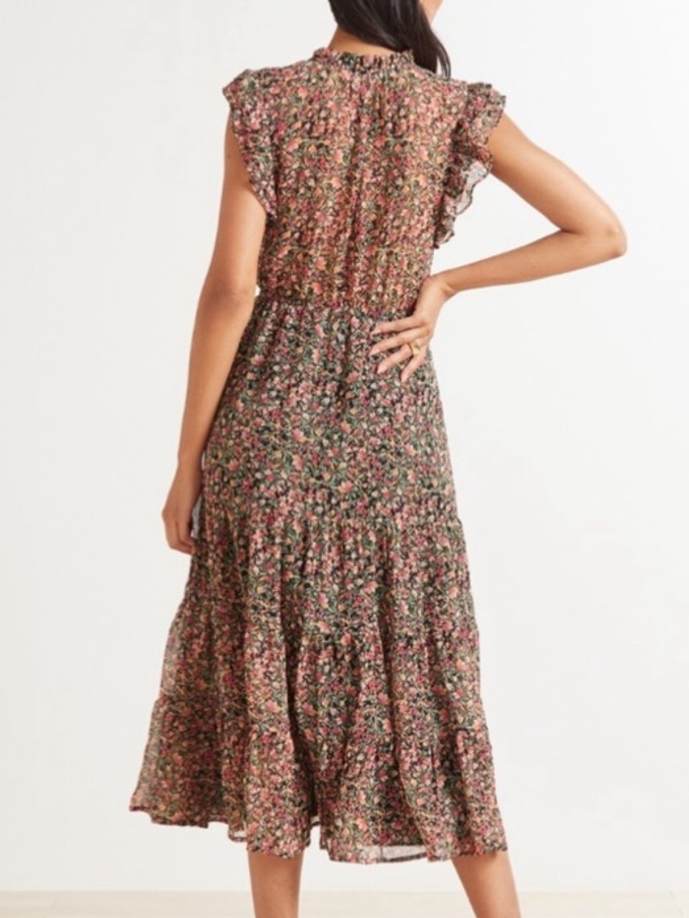 BB Dakota by Steve Madden floral chiffon ditsy midi dress XS - Picture 2 of 9